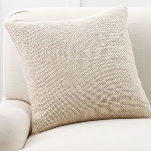 Pottery Barn Faye Linen Textured Pillow Cover in Flax